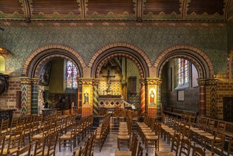 Interior of the Basilica of the Holy Blood in Bruges, Belgium, Europe