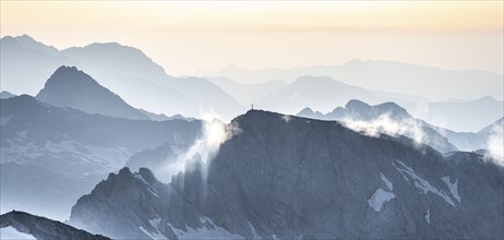 Silhouettes, Dramatic Mountain Landscape, View from Hochkönig, Salzburger Land, Austria, Europe