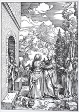 Picture cycle From the Life of the Virgin, the Visitation, woodcut by Albrecht Dürer, historical,