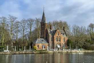 Kasteel Minnewater in Bruges, Belgium, Europe