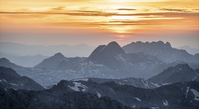 Evening mood, Dramatic mountain landscape, View from Hochkönig, Salzburger Land, Austria, Europe