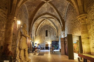 Castello Ursino, interior, museum, artificial lighting, Catania, east coast, Sicily, Italy, Europe