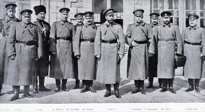 Tsar Nicholas II and the Imperial Suite at the Mohilev Headquarter, 1917, Saint Petersburg, Russia,