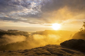 View from Gamrig, after a summer thunderstorm on Rthan in the Elbe Valley