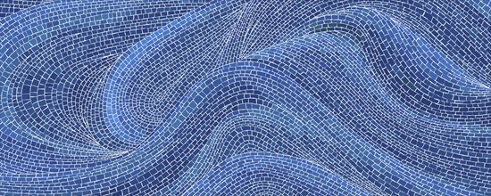 Mosaic art waves texture, vector background