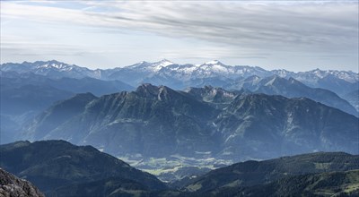 Venediger Group, Hochvenediger, Dramatic mountain landscape, View from Hochkönig, Salzburger Land,