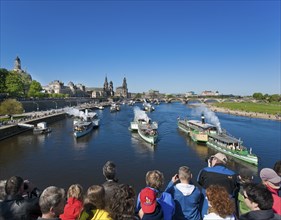 Steamboat parade on the Elbe