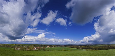 Landscape near Zuschendorf with country castle