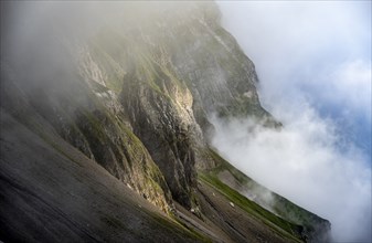 Mountains in the mist, Appenzell Alps, Switzerland, Europe