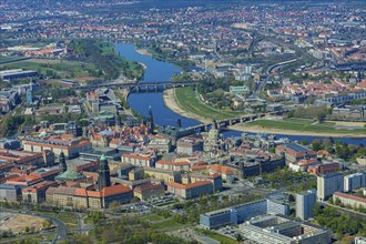 DEU Saxony Dresden (Â© Sylvio Dittrich +49 1772156417) Aerial view Dresden Old Town