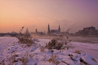 Dresden morning fog over the Elbe