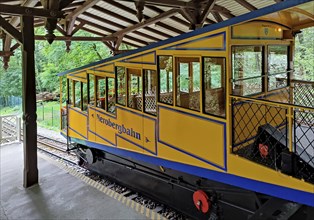 Top station of the Nerobergbahn, rack-and-pinion funicular railway to the Nerotal, technical