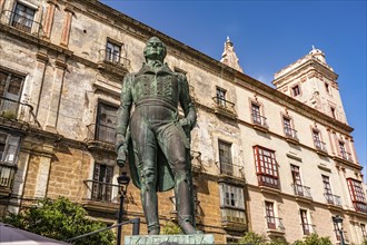 Statue of Francisco de Miranda, Plaza de Espana, Cadiz, Andalusia, Spain, Europe