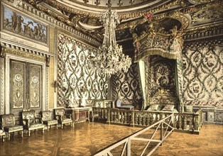 The Bedroom of Marie Antoinette in Fontainebleau Castle, Ile-de-France, France, c. 1890, Historic,