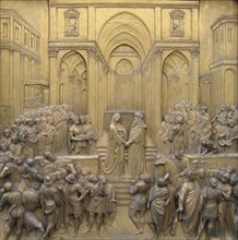 Solomon Meets the Queen of Saaba, Saba, Relief on the Paradise Door of the Florentine Baptistery,