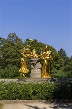 The Mozart Fountain is a fountain in the Bürgerwiese landscape garden in the