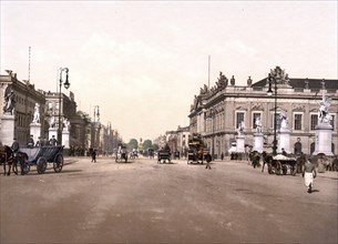 Unter den Linden, Berlin, Historic, digitally enhanced reproduction of a photochrome print from