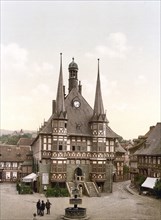 The Town Hall of Wernigerode in the Harz Mountains, Saxony-Anhalt, Historic, digitally enhanced