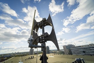 Siren system on a high-rise building in Dresden. It is used to warn the population quickly and