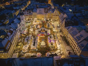 The Freiberg Christmas Market on the Obermarkt in front of the town hall