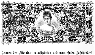 Julie Recamier, Julie Bernard, Celebrity of the Salons, portrait in ornate frame, Literature,