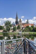 City view, Danube bank with historic old town, fishermen's quarter, butcher's tower and cathedral,