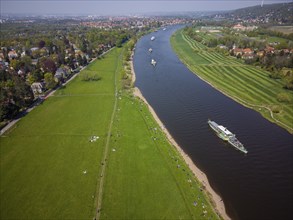 Steamship parade of historic paddle steamers in front of Pillnitz Palace