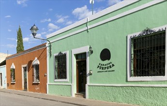 Renovated Spanish colonial buildings occupied by upmarket shops, Calle de los Frailes, Valladolid,