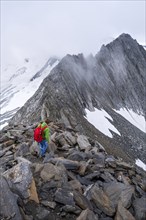 Descent, Schönbichlerhorn, hiking, rock grade, mountain tour, Alps, glacier, Grosse Möseler, rocks,