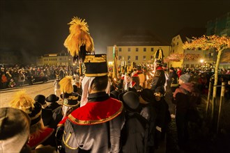 Miners pay their respects on the Schlossplatz