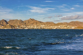 View over fisher port and city. San Vincente. Mindelo. Cabo Verde. Africa