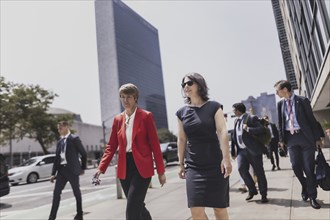 (R-L) Annalena Bärbock (Bündnis 90 Die Grünen), Federal Minister for Foreign Affairs, and Ute