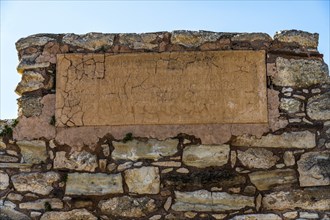 Inscription on the sanctuary of Apollo Hylates in the ancient city of Kourion, Episkopi, Cyprus,