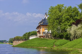 Pillnitz Palace Park in spring, Water Palace