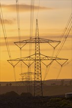 Overhead line near Ölsa in the Osterzegebirge mountains