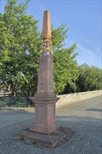 Electoral Saxon post office milepost built 1725 with royal Polish-Lithuanian coat of arms at the