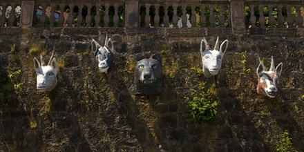 The Wolf and the Seven Young Goats on a Wall, Grimm-Dich Path, Brothers Grimm, Marburg an der Lahn,