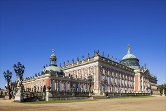 Park Sanssouci is part of the Potsdam palace park ensemble. The New Palace is a palace on the west