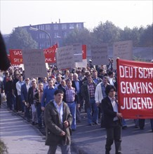 DEU, Germany: The historical slides from the times 80-90s, Dortmund. DGB demonstration against