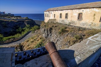 Cannon from colonial time at coast. San Felipe. Vulcano Fogo. Fogo. Cabo Verde. Africa