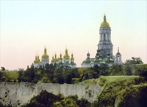 La Lavra, Kiev, Russia, Ukraine, c. 1890, Historic, digitally enhanced reproduction of a