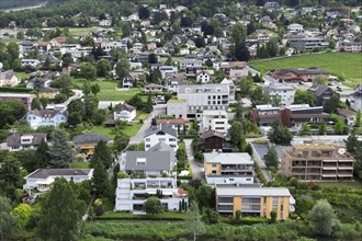 Residential area superstructure, Vaduz, Liechtenstein, Europe