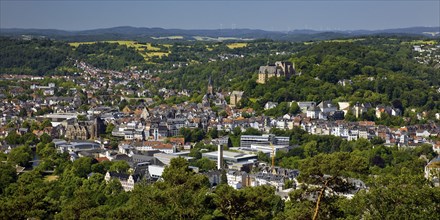 City panorama, Marburg an der Lahn, Hesse, Germany, Europe