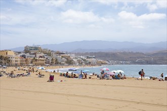 Playa de las Canteras Beach, Las Palmas, Las Palmas Province, Gran Canaria, Canary Islands, Spain,