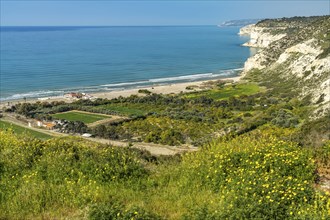 Kourion cliff and beach, Episkopi, Cyprus, Europe