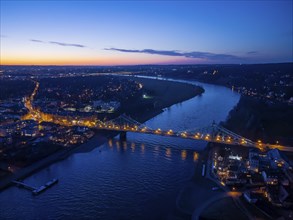 Elbe Bridge Blue Wonder in the Evening