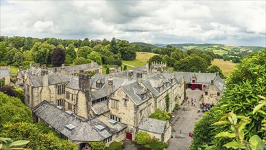 Panorama of Lanhydrock House and Garden, Bodmin, Cornwall, England, UK