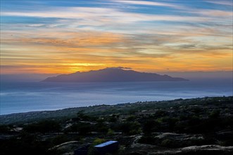 Sunset at the sea. Fogo. Cabo Verde. Africa