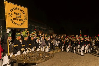 Miners pay their respects on the Schlossplatz