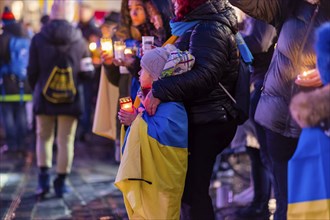 On the first anniversary of the Russian invasion of Ukraine, a large solidarity rally of Dresdeners